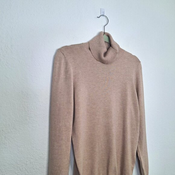 Calvin Klein Turtleneck Sweater Sz M Pullover Minimalist Neutral Preppy Classic - Picture 5 of 12